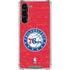 NBA Philadelphia 76ers Distressed Galaxy S24 FE Clear Case